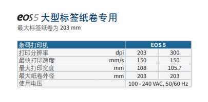 EOS5技术参数